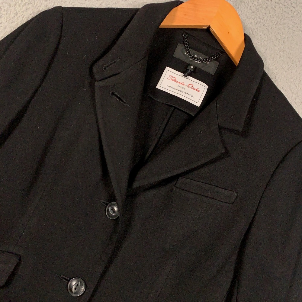 Rag & Bone Slade Takisada Osaka Blazer Jacket Women's 10 Black Knit Wool Japan